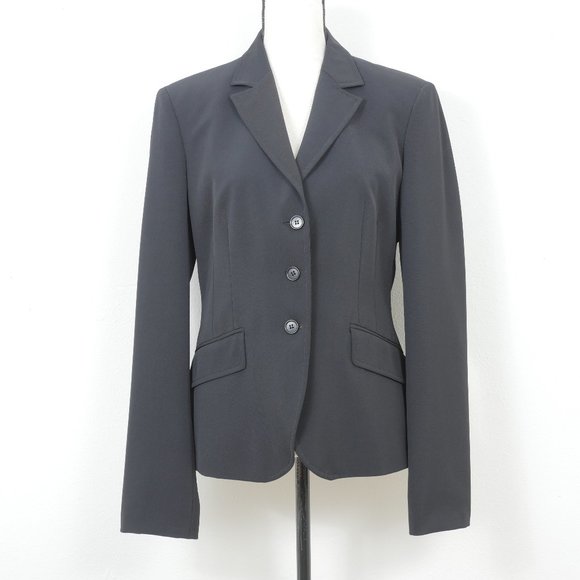 Made in Hungary of Benetton Black Button Up Size 46/US 16 Blazer Suit Jacket - Picture 1 of 9